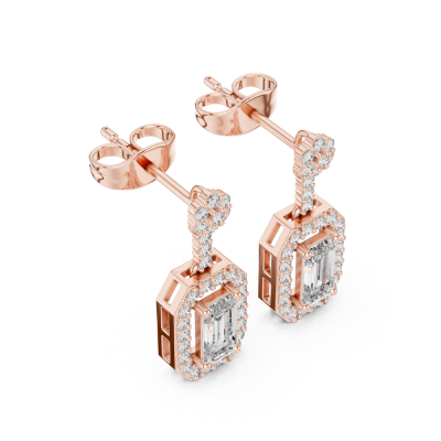 Octagon Halo Earrings