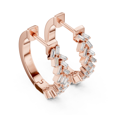 Celeste Baguette Hoops