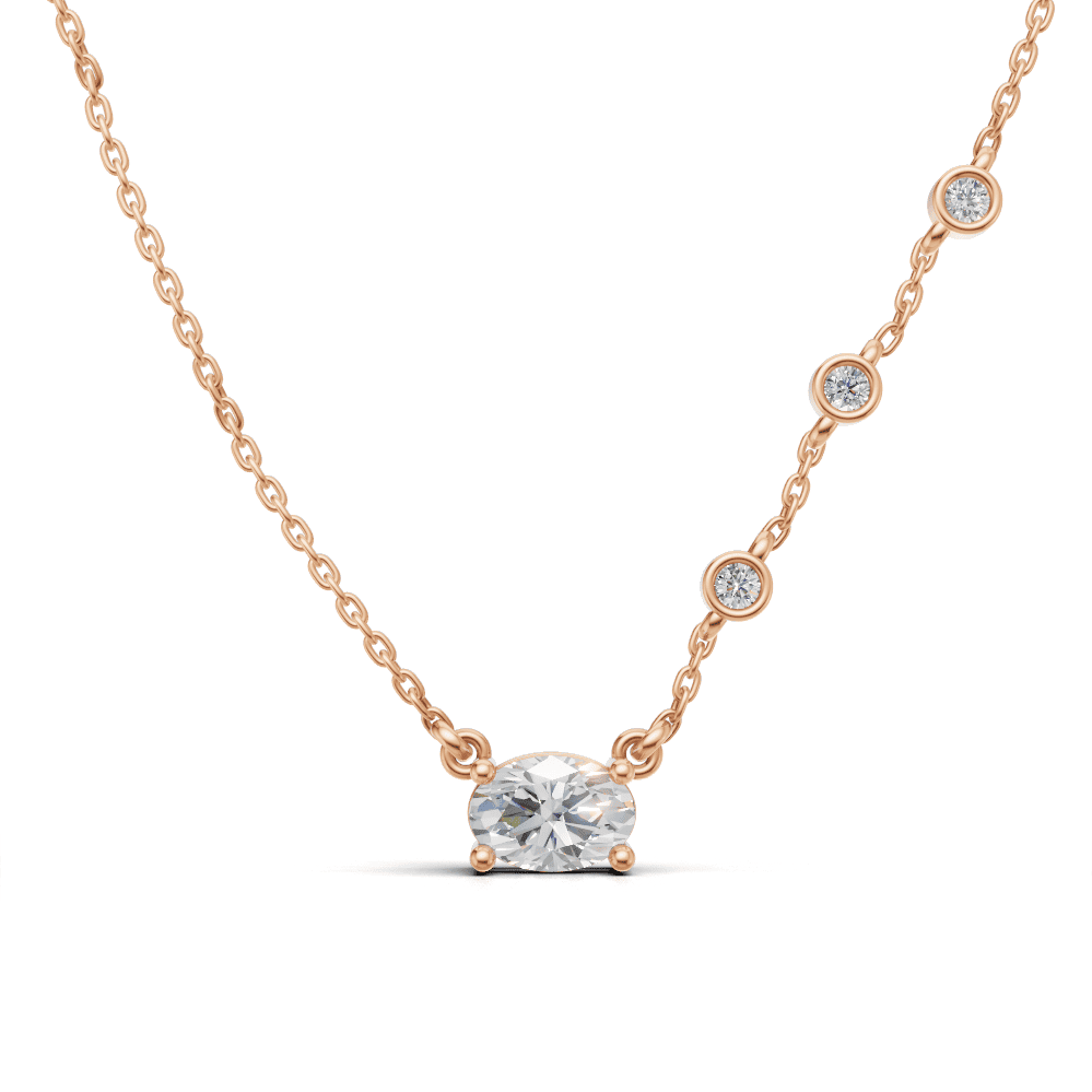 Offset Solitaire Necklace 